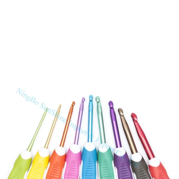 H0a8276c0dfc341c1abd0e4396ded46c9p Durable 2-6mm 9pc Aluminum Crochet Hooks Set for Knitting & Craft (9-Piece)