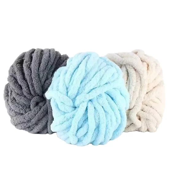 H0e51267860614c09b3785a3acff82c8eW Häkel-Samt-Chenillegarn 100% Polyester, flauschig, 2 mm dick, dick, hochfest, recycelt, zum Stricken, dünn, zum Sticken und Weben