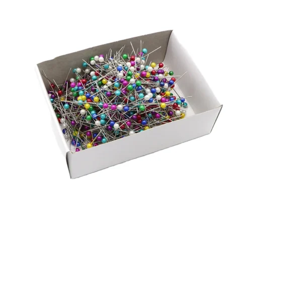 H0f85e5ad738a44b0b022fbed83af53c6p 100Pcs Colorful Round Pearl Head Needles Stitch Straight Push Sewing Pins for DIY Sewing