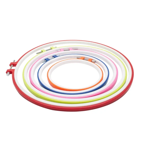 H1ac5542463c442a58c5e50d09dcfc76cE Plastic Embroidery Hoop Frame Round Circle Cross Stitch Hoop Art&Craft Hand Sewing