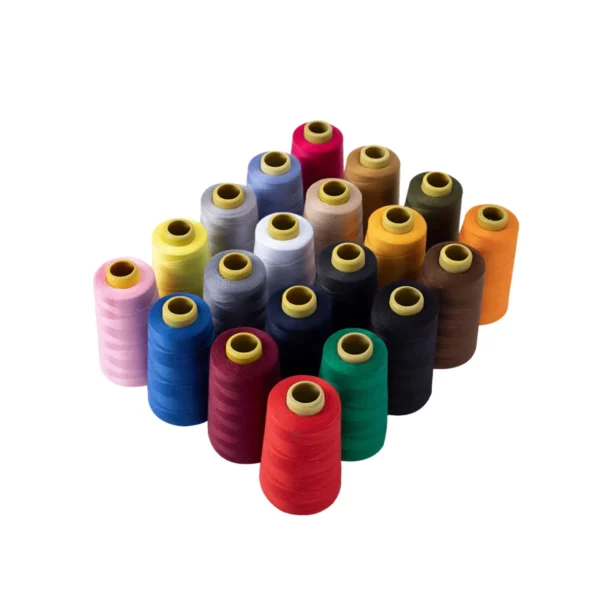 H20b5bfe967d84c47a970a086a0b1869bz 40/2 100% Polyester Sewing Thread with High Strength 65 Colors Dyed Spun Yarn for Garments