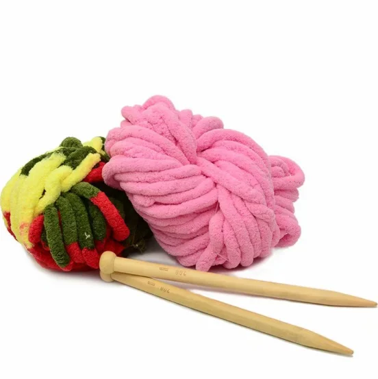 Filato di ciniglia velluto per uncinetto 100% Poliestere Soffice Spessore 2 mm Grosso Alta tenacità Riciclato Maglia Sottile Ricamo Tessitura