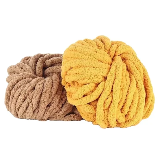 Filato di ciniglia velluto per uncinetto 100% Poliestere Soffice Spessore 2 mm Grosso Alta tenacità Riciclato Maglia Sottile Ricamo Tessitura