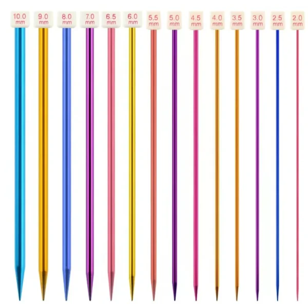 35cm Multi-Size Colorful Aluminum Crochet Sweater Needle Crochet Hook Knitting Needles for Sweater DIY Handcraft