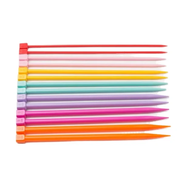 H2b551856b0ad40799cf0f645d3728dffo Candy Color DIY Crochet Hooks Knitting Needles Set 25cm Long Plastic Point 4.0mm-10.0mm
