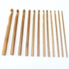 Hot Sale Eco-friendly 12 Sizes Wooden Crochet Hooks Set 3.0-10.0 mm Carbonized Bamboo Handle for Hand Knitting