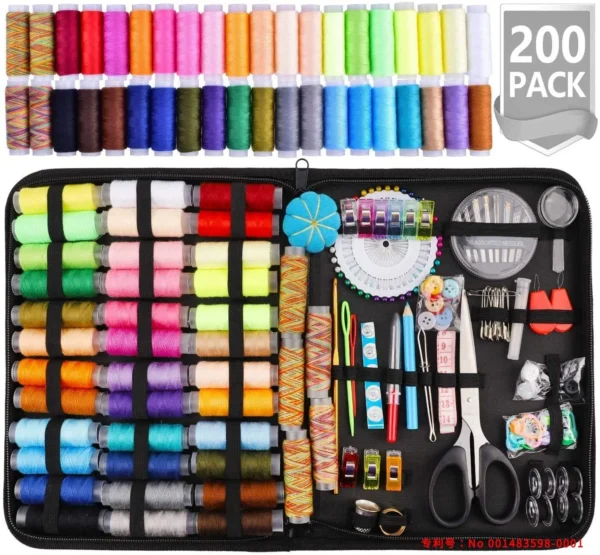200pcs Household Colorful Sewing Thread Set Hand Sewing Kit for Clothing