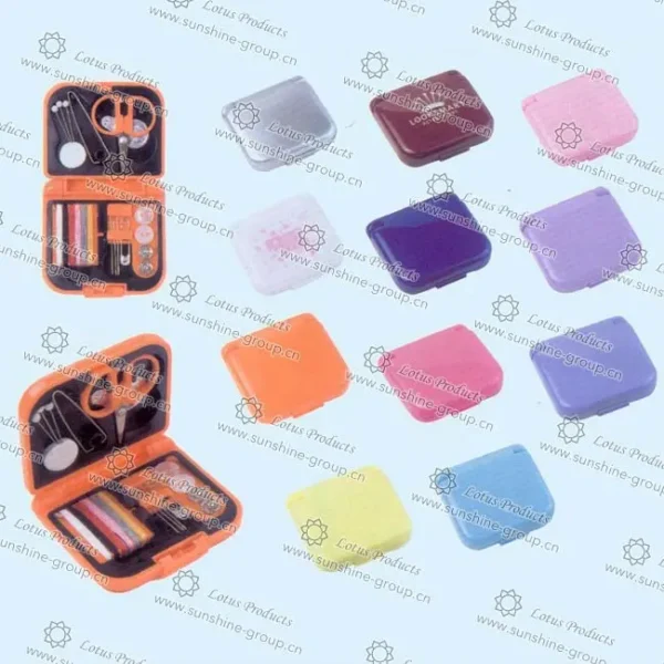Sewing Kit Box: Set with Needles, Threads, Scissors & More