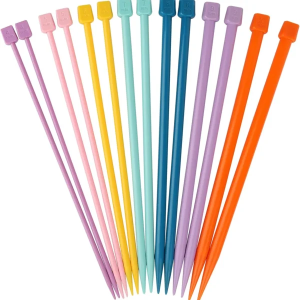 Wholesale Candy Color 1mm Thickness 25cm Long Simple DIY Crochet Hooks Knitting Needles Set Weave Craft Plastic Point