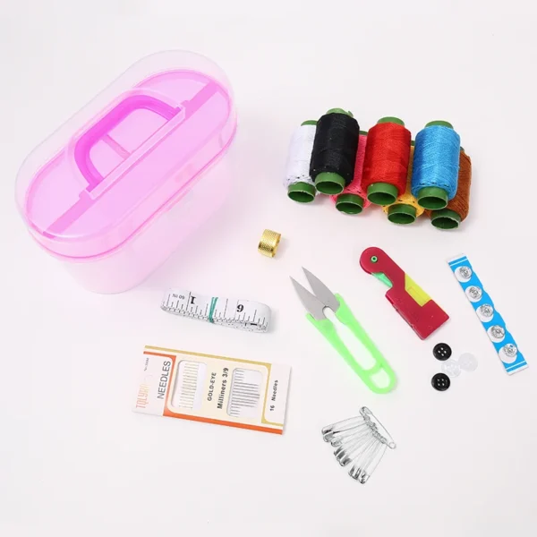 JC DIY Multifunctional Sewing Accessories Box Embroidery Craft Colorful Portable Plastic Box Sewing Kit