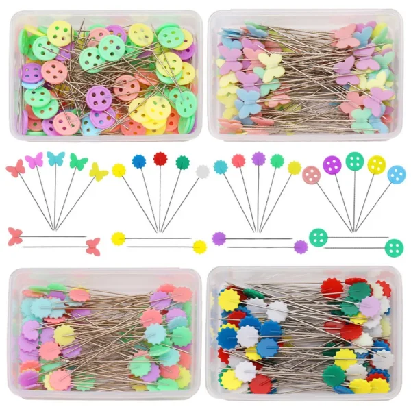 H455221be75c54dfe8e8c61c757f482dcv Multicolor Steel Durable Straight Quilting Pins Mini Style Craft Positioning Fixed Sewing Marker Needle for Sewing