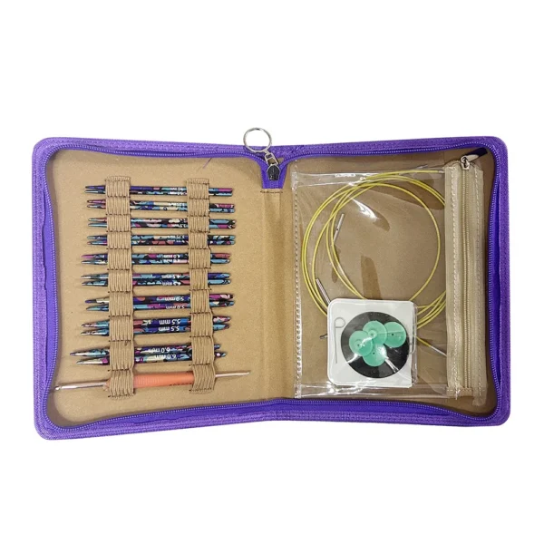 Custom Knitting Tools Aluminum Circular Knitting Needle 3.0-6.0mm 9pcs Set