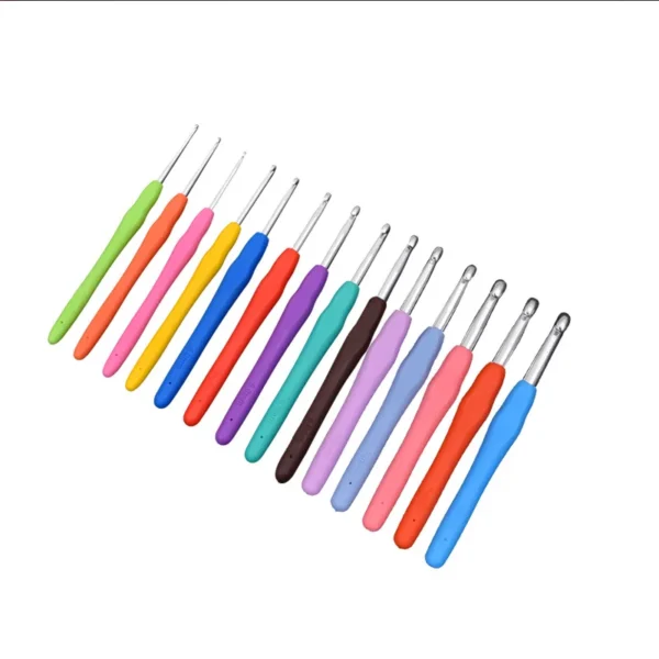 Wholesale Aluminum 14 Sizes Crochet Hooks 2-10mm Knitting Needles Yarn Crochet Needles Hand Knitting Accessories