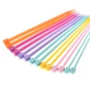 Wholesale Candy Color 1mm Thickness 25cm Long Simple DIY Crochet Hooks Knitting Needles Set Weave Craft Plastic Point