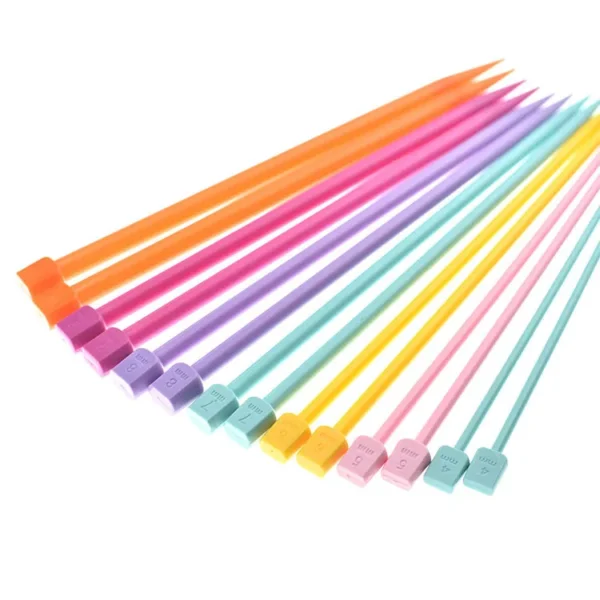 Wholesale Candy Color 1mm Thickness 25cm Long Simple DIY Crochet Hooks Knitting Needles Set Weave Craft Plastic Point