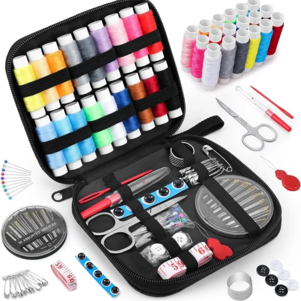 H5db890392c2d48949bdaf86e51abe1d1D Beginner's Multi-Function Sewing Kit DIY Sewing Box Set with Spools Thread Simple Style Sewing Accessories