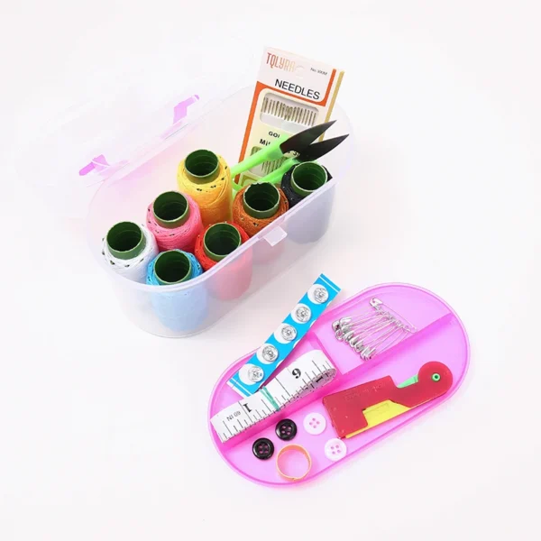 JC DIY Multifunctional Sewing Accessories Box Embroidery Craft Colorful Portable Plastic Box Sewing Kit