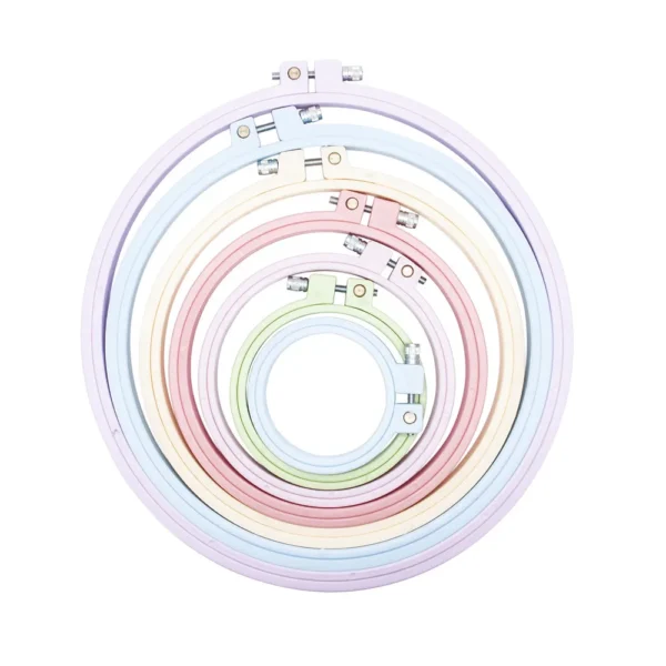 H684704ca818b419693978944e818f309d Colorful ABS Plastic Embroidery Hoops Embroidery Frame Cross Stitch Hoop