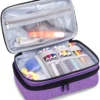 H6c9eabb0c1da41c880317350634b5b54F Kit de costura portátil de doble capa con logotipo personalizado para viajes, incluye caja, hilo y accesorios de costura. Organizador.