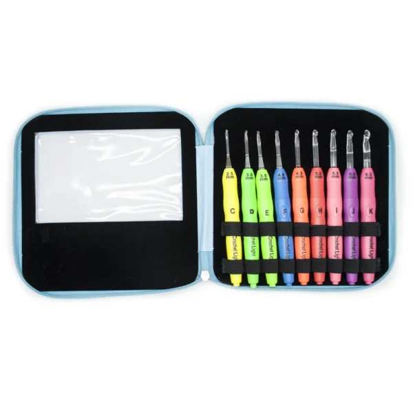 LED Crochet Hook Plastic Simple Sewing Kit with 9 Models Optional Light Knitting Needles