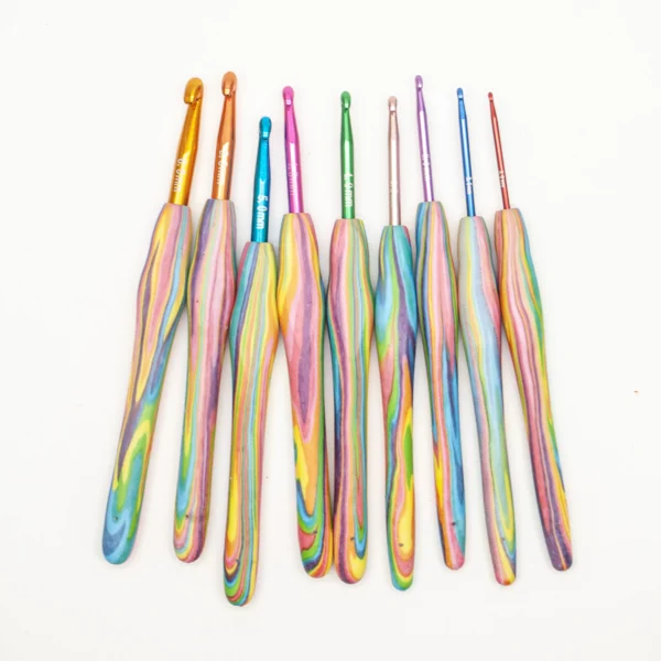 Ha8530c6a1b6f40b7b247bd83c5b53c211 Customize Head Ergonomic Crochet Hook Aluminum Needle With TPR Handle Knitting Hooks