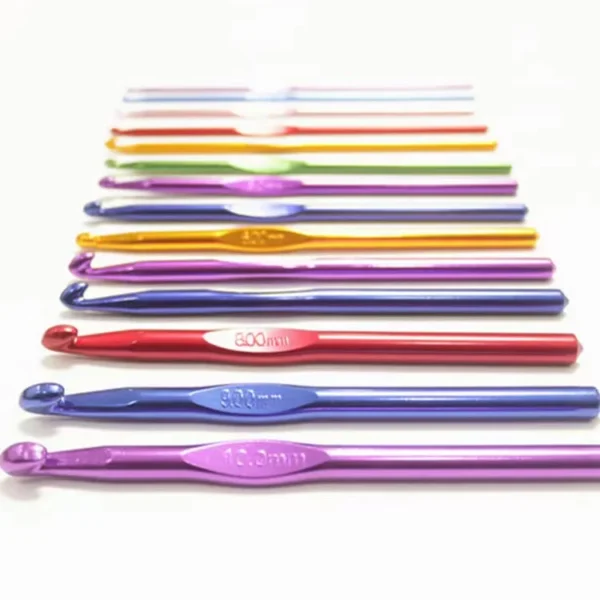 High-quality Colorful Single Head Knitting DIY Weaving Tool Set Aluminum Crochet Hook Sewing