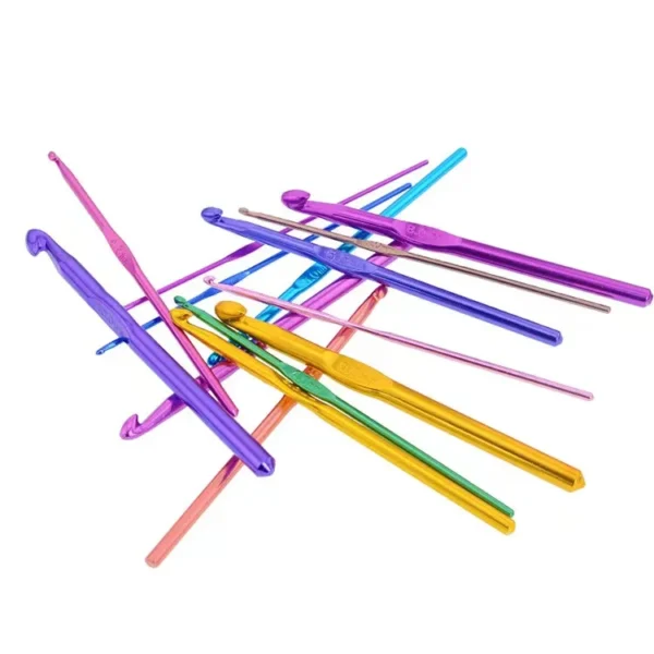 High-quality Colorful Single Head Knitting DIY Weaving Tool Set Aluminum Crochet Hook Sewing