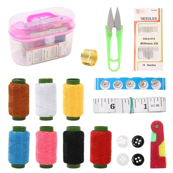 JC DIY Multifunctional Sewing Accessories Box Embroidery Craft Colorful Portable Plastic Box Sewing Kit