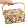 Eco-friendly Fabric Sewing Box for Needlework & Sewing Craft Kit, Haberdashery Supplies Organizer, Sustainable Hobby Gift Bin
