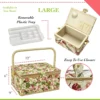 Eco-friendly Fabric Sewing Box for Needlework & Sewing Craft Kit, Haberdashery Supplies Organizer, Sustainable Hobby Gift Bin
