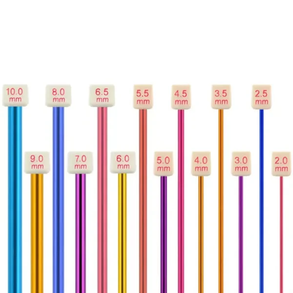 35cm Multi-Size Colorful Aluminum Crochet Sweater Needle Crochet Hook Knitting Needles for Sweater DIY Handcraft