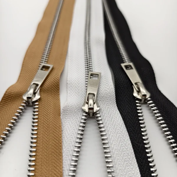 Factory Wholesale Custom 3# 5# Brass Gold Teeth Open-end Eco-Friendly Auto Lock High Quality Custom Logo Metal Zipper Clothes