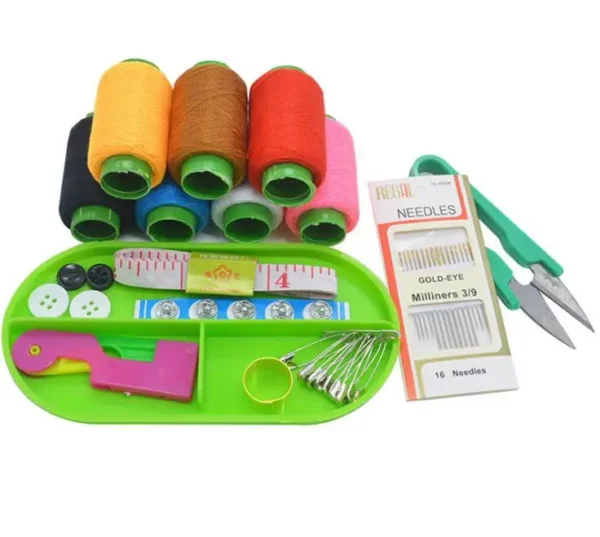 Organizador de herramientas de costura todo en uno con compartimentos: portátil y eficiente.