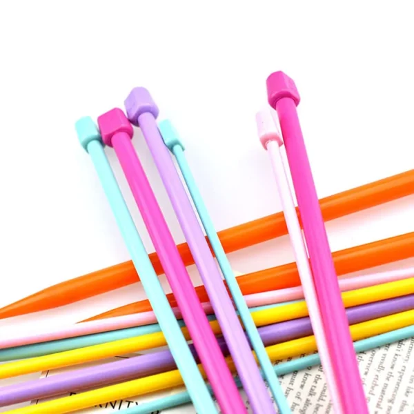 Candy Color DIY Crochet Hooks Knitting Needles Set 25cm Long Plastic Point 4.0mm-10.0mm