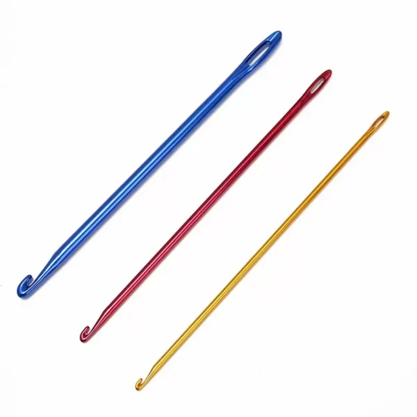 Agujas de ganchillo de aluminio con ojo grande