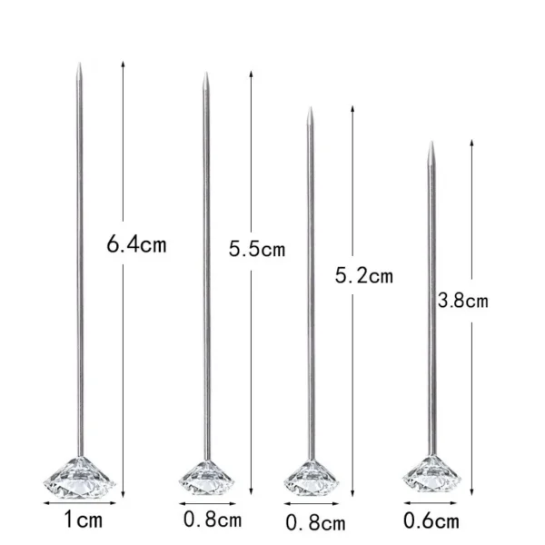 Dressmaker Locator Pin Diamond Shaped Needle for Tailors, Florists