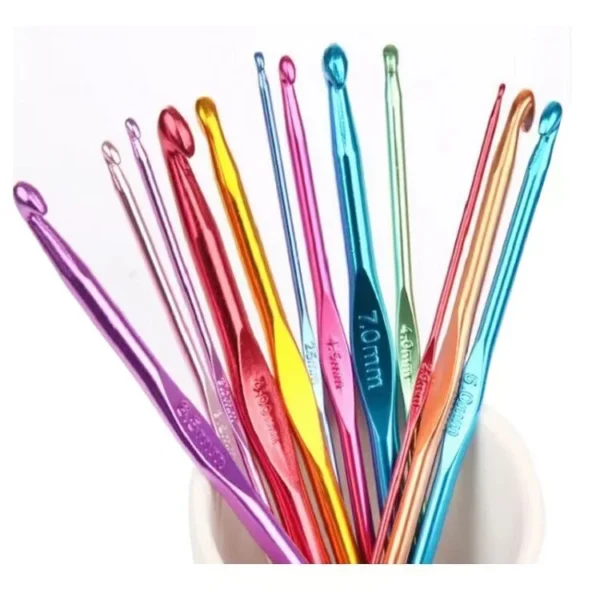 High-quality Colorful Single Head Knitting DIY Weaving Tool Set Aluminum Crochet Hook Sewing
