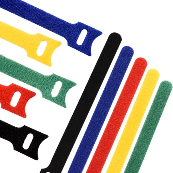 Hfb541fe4429b4a28bcdec91389ce8cbfv Adjustable Christmas Garland Ties Self-Adhesive White Nylon Garden Plant Cable Strap with Hook Loop for Holiday Decorations