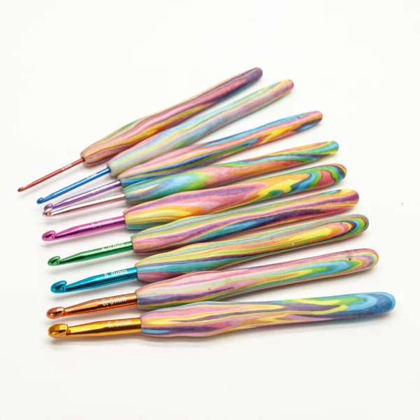 Customize Head Ergonomic Crochet Hook Aluminum Needle With TPR Handle Knitting Hooks