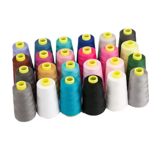 Hff92c845eb294e0ca0aacdb21020a58df 40/2 100% Polyester Sewing Thread with High Strength 65 Colors Dyed Spun Yarn for Garments